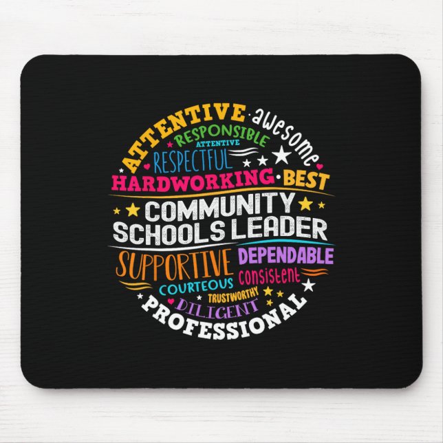 Groovy Community Schools Leader Spreading Positivi Mouse Pad (Front)