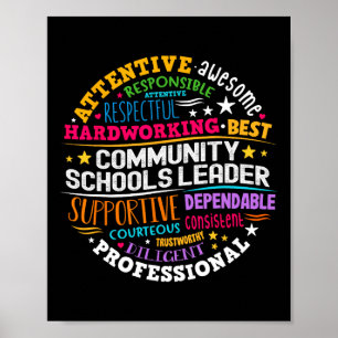 Groovy Community Schools Leader Spreading Positivi Poster