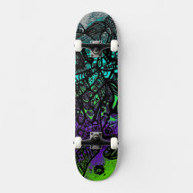 Groovy Cool Black Purple Green Abstract Art