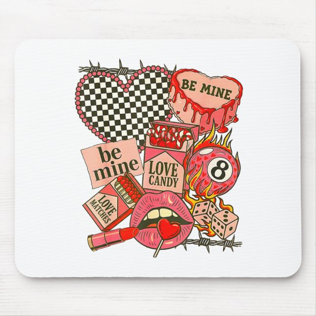 Groovy Coquette Western Valentines Day Collage Cli Mouse Pad (Front)