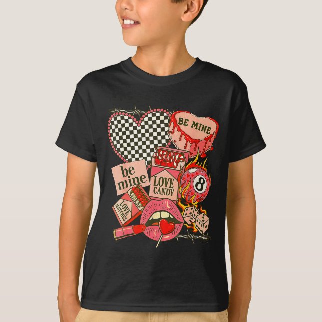 Groovy Coquette Western Valentines Day Collage Cli T-Shirt (Front)