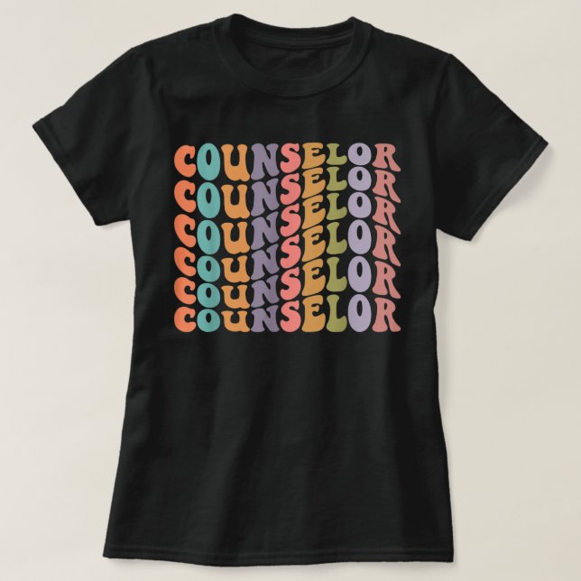 Groovy Counselor Therapist Mental Health Matters H T-Shirt (Design Front)