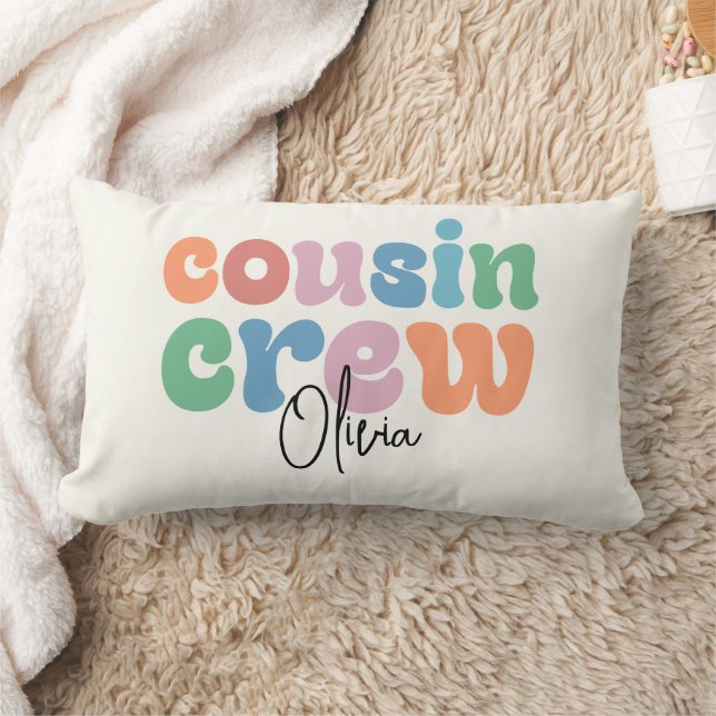 Groovy Cousin Crew Personalized Lumbar Pillow (Blanket)
