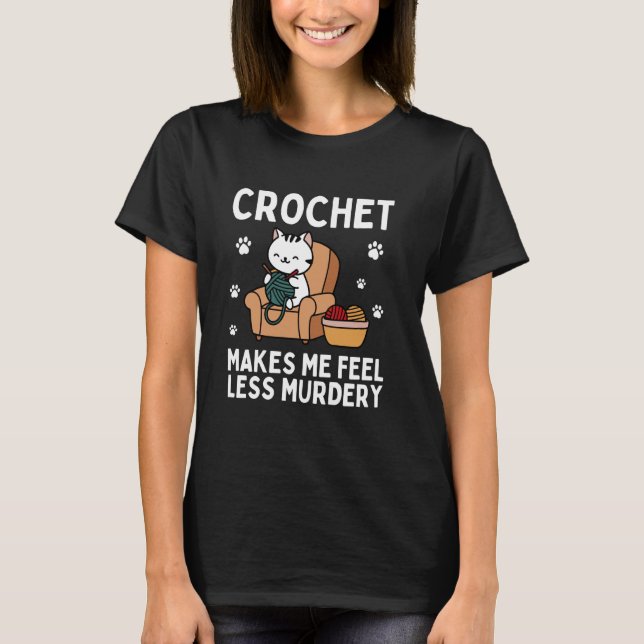 Groovy Crocheting Art For Men Women Crocheter Croc T-Shirt (Front)