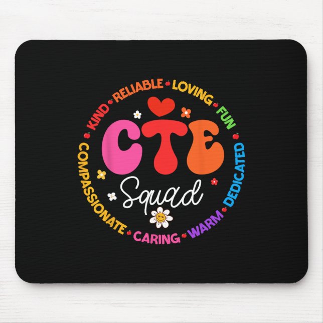 Groovy Cte Squad Teacher Back To School Teachers S Mouse Pad (Front)
