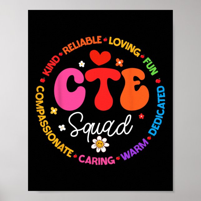 Groovy Cte Squad Teacher Back To School Teachers S Poster (Front)