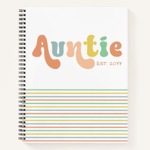 Groovy Custom Auntie Established Gifts for Aunt Notebook
