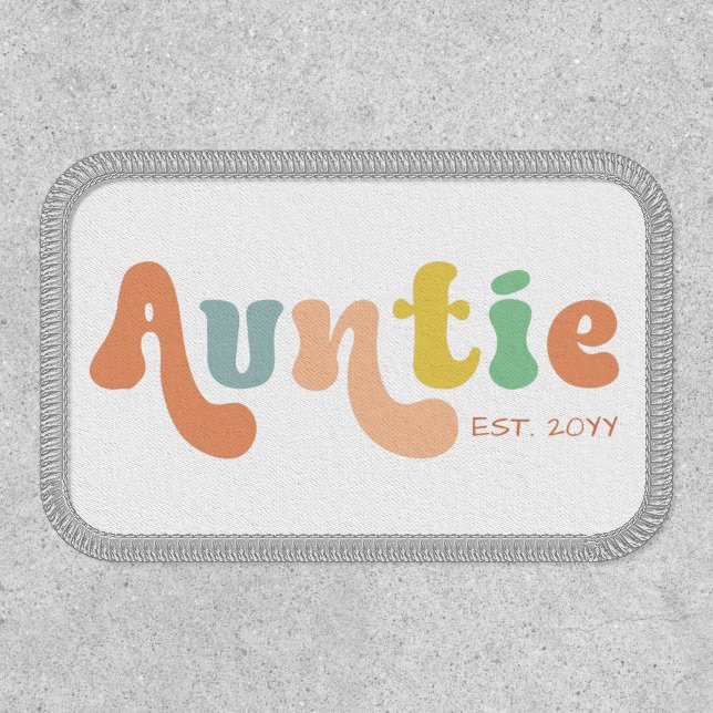 Groovy Custom Auntie Established | Gifts for Aunt Patch (Front)