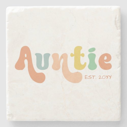 Groovy Custom Auntie Established  Gifts for Aunt  Stone Coaster