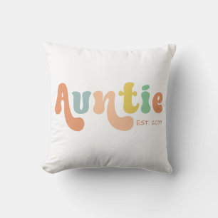 Groovy Custom Auntie Established Gifts for Aunt Throw Pillow