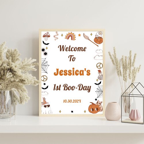 Groovy Cute Ghost Halloween Birthday Party Foam Board