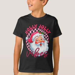 Groovy Cute Santa Claus Christmas Vibes Xmas Women T-Shirt