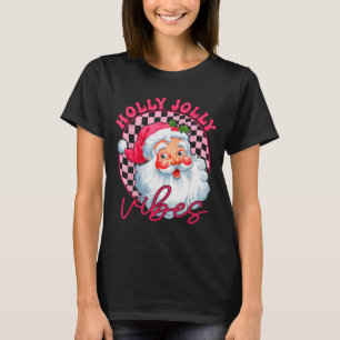 Groovy Cute Santa Claus Christmas Vibes Xmas Women T-Shirt