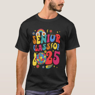 Groovy Cute Senior Class Of 2025 Graduation Grad P T-Shirt