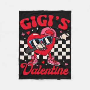 Groovy Dabbing Heart Gigi’s Valentine Boy Girl Men Fleece Blanket