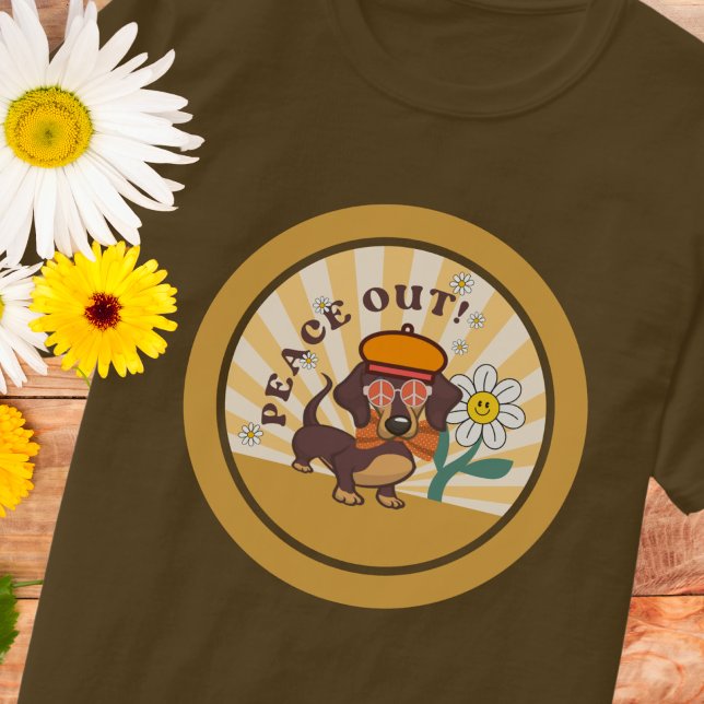 Groovy Dachshund | Peace Out T-Shirt (Creator Uploaded)