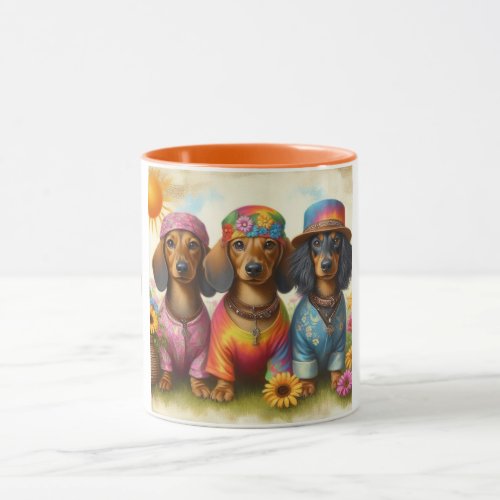 Groovy Dachshunds  Mug