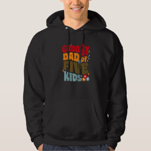 Groovy Dad Of Five Kids Retro Wavy 70s Vintage Fat Hoodie