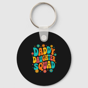 Groovy daddy daughter squad dad and daughter keychain