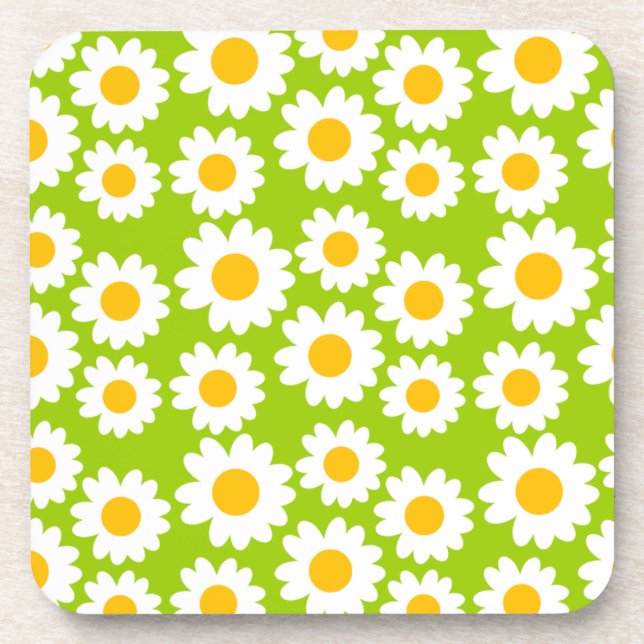 Groovy Daisies Beverage Coaster (Front)