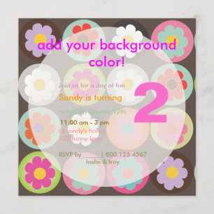 Groovy Daisies/Bright Sixties Birthday Party Invitation