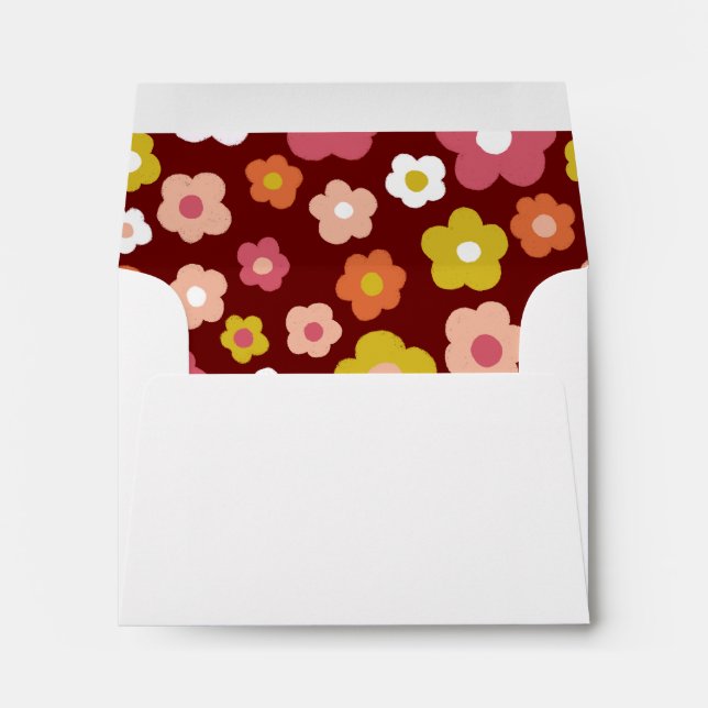 Groovy Daisies Cute Custom Baby Shower Birthday  Envelope (Back (Bottom))