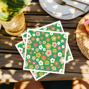 Groovy Daisies Floral BIRTHDAY PARTY CUSTOM Napkins