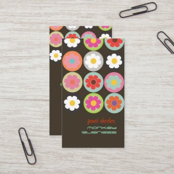 Groovy Daisies  Fully Customizable Business Card by Create_Business_Card at Zazzle