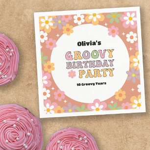 Groovy Daisies Hippie Girl's Birthday Napkins