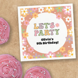 Groovy Daisies Hippie Girl's Birthday Napkins