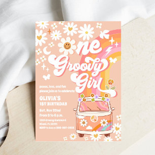 Groovy Daisy 1st Birthday Invitation