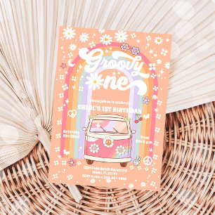 Groovy Daisy 1st Birthday Invitation