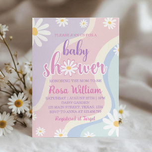 Groovy Daisy Baby Shower Invitation