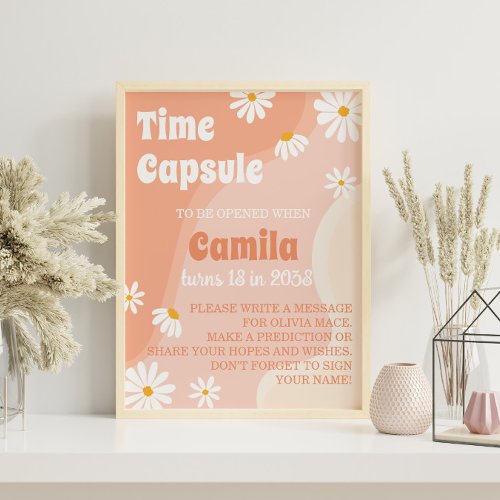 Groovy Daisy Birthday Time Capsule Poster