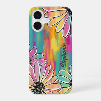 Groovy Daisy Dream - Painterly Hand Drawn Floral iPhone 16 Case