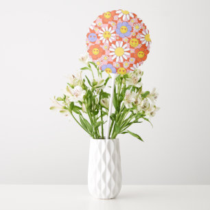 Groovy Daisy Floral Checkerboard, Y2K 90s Balloon