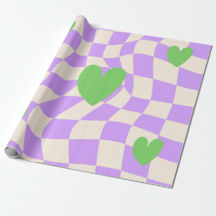 Groovy Daisy Floral Checkerboard, Y2K 90s Wrappin Wrapping Paper