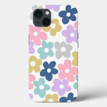 Groovy Daisy Flowers Retro Boho Floral Iphone 13 Case by Trendy_arT at Zazzle