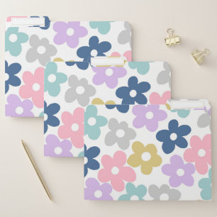 Groovy Daisy Flowers Retro Boho Floral File Folder