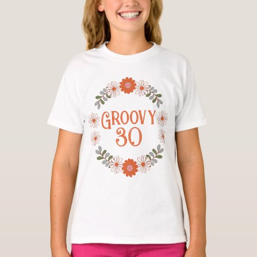 Groovy Daisy Hippie Flower  Leaf Birthday T_Shirt