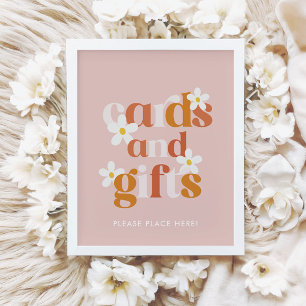 Groovy Daisy Modern Boho Birthday Cards & Gifts Poster