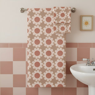 Groovy Daisy neutral  Bath Towel Set