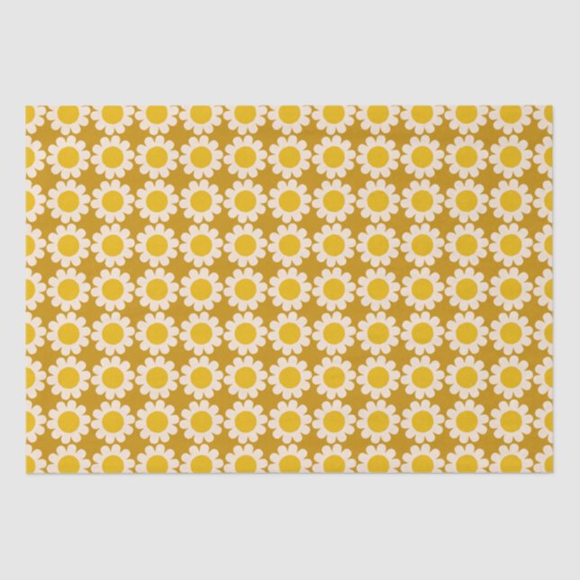 Groovy Daisy Summer Wrapping Paper Sheets (Front)