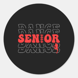Groovy Dance Senior 2025 Cl Of 2025 Senior Dancer Classic Round Sticker
