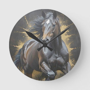 groovy dark horse round clock