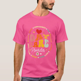Groovy Daycare Provider Life Childcare Provider Af T-Shirt