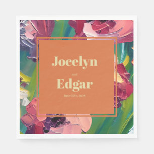 Groovy Deco Painting Wedding Napkins
