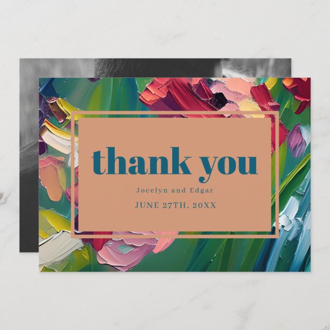Groovy Deco Painting Wedding Thank You (Front/Back)