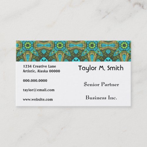 Groovy Decorative Star Pattern Damask Abstract Art Business Card Templates