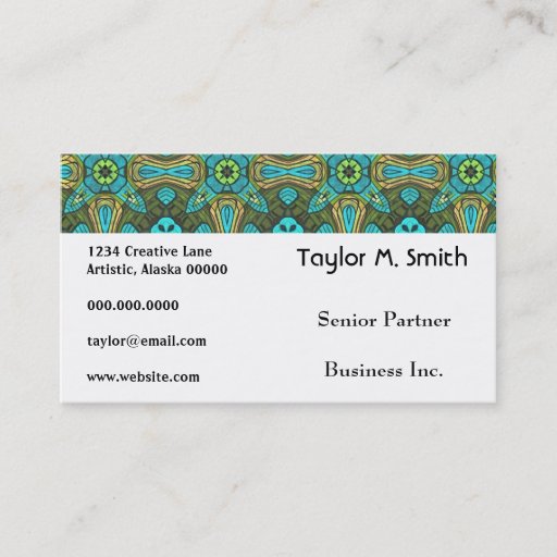 Customizable Groovy Decorative Star Pattern Damask Abstract Art Business Card Templates